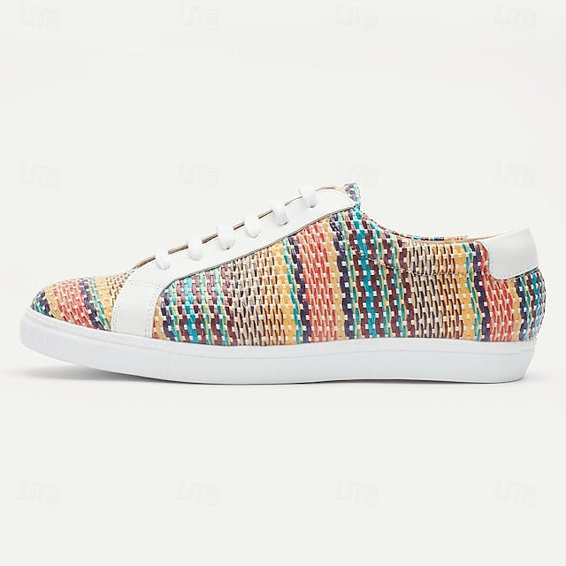 Stylish Breathable Men's Sneakers - Slip-Resistant PU Leather & Nylon for Comfortable