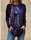 Chic Floral Print Long Sleeve T-Shirt for Women – Perfect for Spring & Fall Blue / S Blue / M Blue / L Blue / S-Blue / M-Blue / L-Blue / XL-Blue / 2XL-Purple / S-Purple / M-Purple / L-Purple / XL-Purple / 2XL-Green / S-Green / M-Green / L-Green / XL-Green / 2XL-