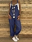 Stylish Women's Solid Color Jumpsuit in Black, Blue, and Wine – Trendy Onesie Blue