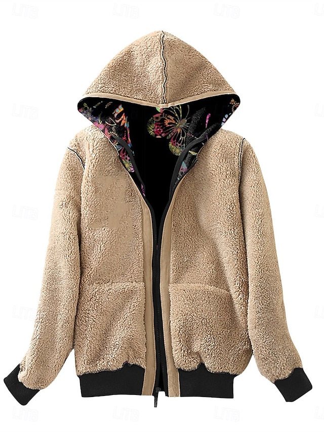 Cozy Teddy Fleece Hoodie Jacket for Women - Warm & Breathable with Zipper Pockets Red / S Red / M Red / L Red / S-Red / M-Red / L-Red / XL-Red / 2XL-Dark Blue / S-Dark Blue / M-Dark Blue / L-Dark Blue / XL-Dark Blue / 2XL-Purple / S-Purple / M-Purple / L-Purple / XL-Purple / 2XL-