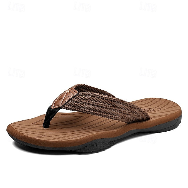 Men's Breathable Nylon Flip Flops - Comfortable Slip-Resistant