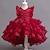 Charming Floral Asymmetrical Party Dress for Girls – Perfect for Weddings Red