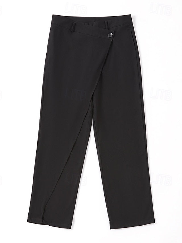 Stylish Men's Dress Pants - Comfortable Layered Straight Leg Trousers for Daily Wear