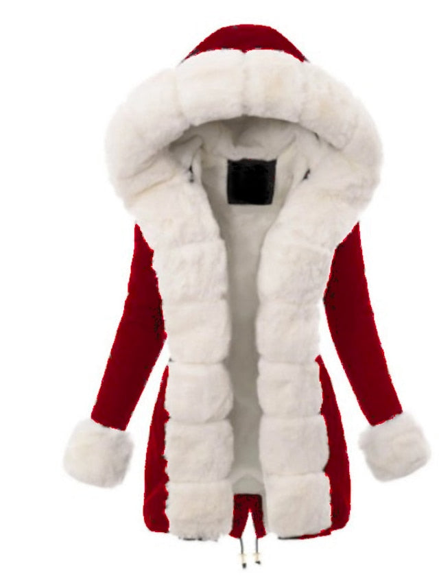 Cozy Chic: Women's Minimalist Sherpa Fleece Jacket with Plush Faux Fur Trim Black / S Black / M Black / L Black / S-Black / M-Black / L-Black / XL-Black / XXL-Wine / S-Wine / M-Wine / L-Wine / XL-Wine / XXL-