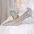Elegant Sparkling Stiletto Heels: Luxurious Glitter & Crystal Wedding Pumps Silver 6cm