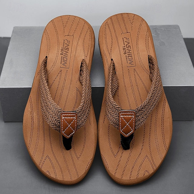 Men's Breathable Nylon Flip Flops - Comfortable Slip-Resistant