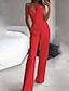 Chic Strapless High-Waist Jumpsuit – Effortless Elegance for Every Occasion Red