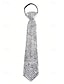 Elegant Solid Color Polyester Ties for Men - Perfect for Business and Weddings Silver