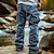 Men's Casual Corduroy Cargo Pants - Lightweight, Multi-Pocket, Elastic Waist Blue / S Blue / M