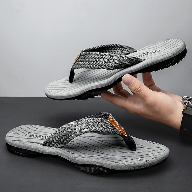 Men's Breathable Nylon Flip Flops - Comfortable Slip-Resistant