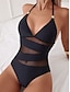 Stylish Women's One-Piece Monokini Swimsuit with Mesh Back, Tummy Control & High Waist for Beach Vacations Army Green / S Army Green / M Army Green / L Army Green / S-Army Green / M-Army Green / L-Army Green / XL-Black / S-Black / M-Black / L-Black / XL-Blue / S-Blue / M-Blue / L-Blue / XL-