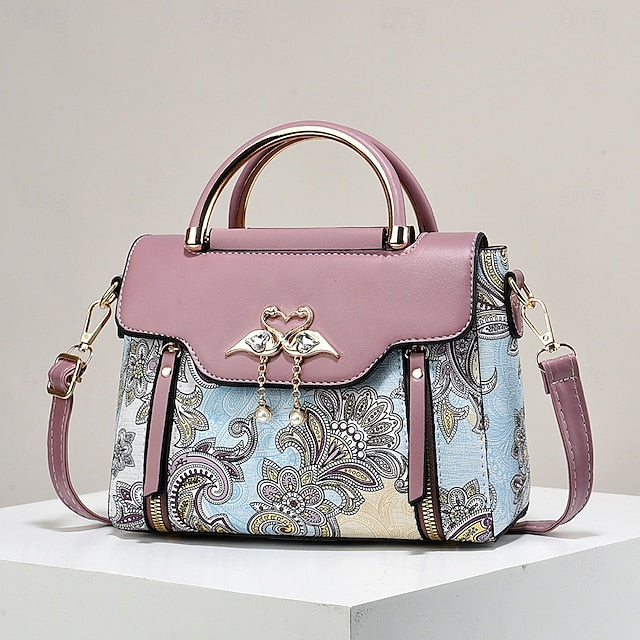 Stylish PU Leather Women's Tote Bag - Versatile Diaper Bag for Everyday Use Black Beige Green Black-Beige-Green-Pink-Purple-Khaki-