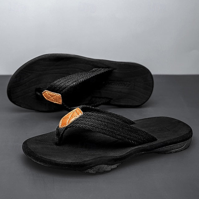 Men's Breathable Nylon Flip Flops - Comfortable Slip-Resistant
