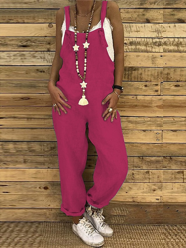 Stylish Women's Solid Color Jumpsuit in Black, Blue, and Wine – Trendy Onesie