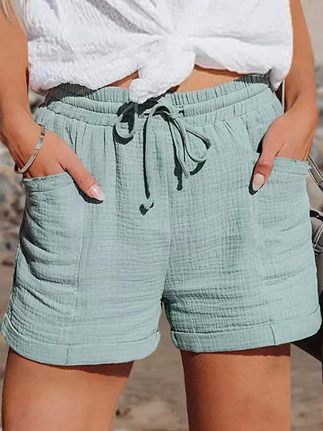 Effortless Summer Style: Women's Casual Textured Pink Shorts Pink / S Pink / M Pink / L Pink / S-Pink / M-Pink / L-Pink / XL-Pink / 2XL-Black / S-Black / M-Black / L-Black / XL-Black / 2XL-Light Green / S-Light Green / M-Light Green / L-Light Green / XL-Light Green / 2XL-Light Blue / S-Light Blue / M-Light Blue / L-Light Blue / XL-Light Blue / 2XL-Light Purple / S-Light Purple / M-Light Purple / L-Light Purple / XL-Light Purple / 2XL-
