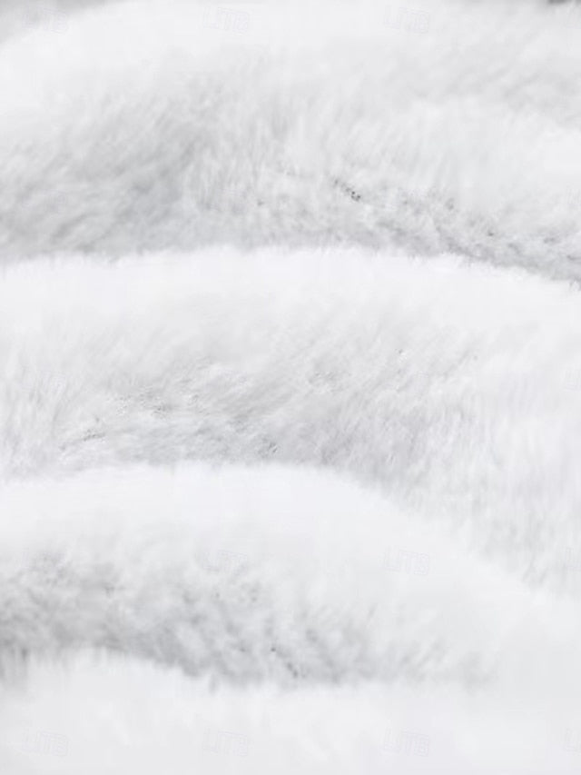 Cozy Sherpa Letter Print Hoodie - Warm & Fuzzy Pullover for Fall/Winter Comfort