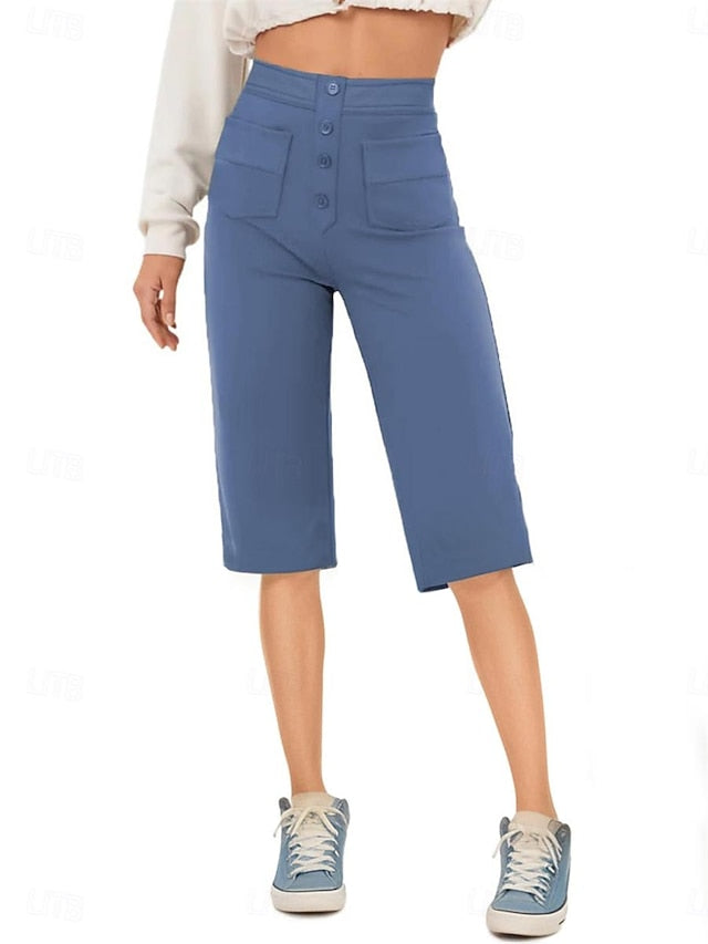 Chic High-Waist Capri Shorts with Pockets – Perfect Summer Essential! Gray / S Gray / M Gray / L Gray / S-Gray / M-Gray / L-Gray / XL-Gray / 2XL-Royal Blue / S-Royal Blue / M-Royal Blue / L-Royal Blue / XL-Royal Blue / 2XL-Peacock Blue / S-Peacock Blue / M-Peacock Blue / L-Peacock Blue / XL-Peacock Blue / 2XL-White / S-White / M-White / L-White / XL-White / 2XL-