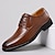 Men's Derby PU Leather Lace-Up Shoes – Breathable, Comfortable & Slip-Resistant Brown