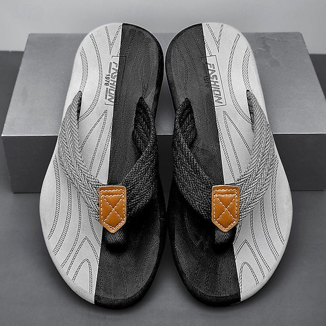 Men's Breathable Nylon Flip Flops - Comfortable Slip-Resistant