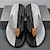 Men's Breathable Nylon Flip Flops - Comfortable Slip-Resistant Black+Gray
