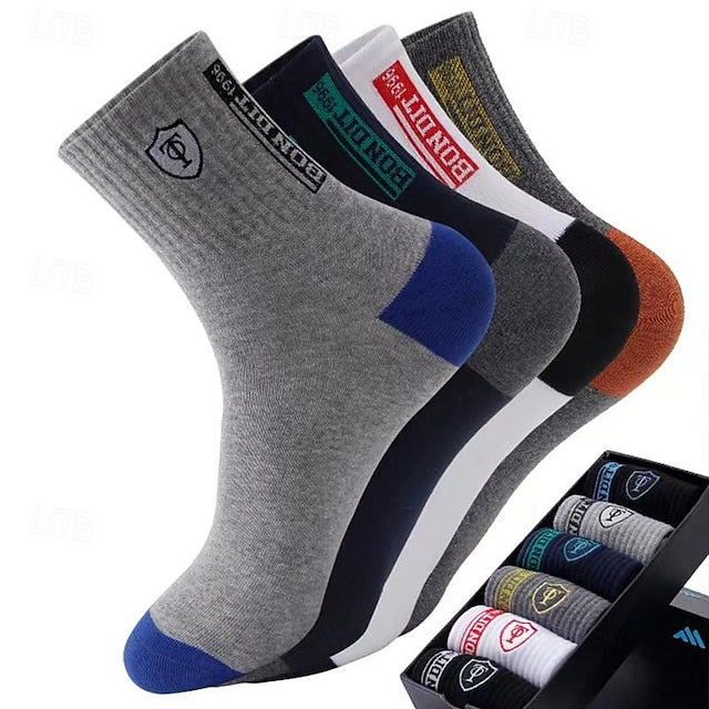 Men's 10-Pack Colorful Crew Socks – Stylish & Versatile for Sports and Everyday Wear Rainbow / One Size