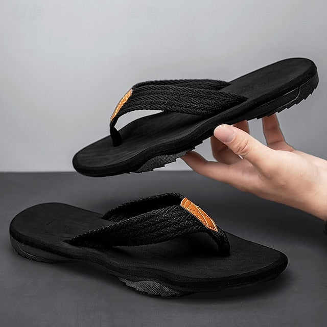 Men's Breathable Nylon Flip Flops - Comfortable Slip-Resistant