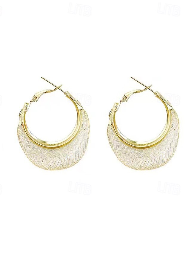 Exaggerated Glitter Gold Hoop Earrings - Perfect for Parties & Evenings Gold Gold-
