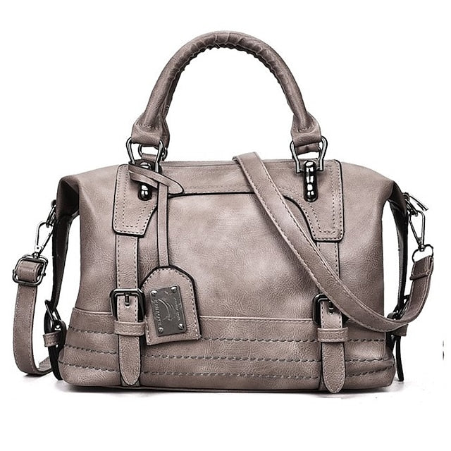Chic Women's Top Handle Bag - Office-Ready Elegance in Black, Blushing Pink, Brown, and Gray Brown Black Gray Brown-Black-Gray-Pink-