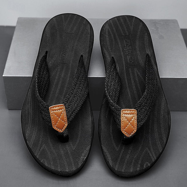 Men's Breathable Nylon Flip Flops - Comfortable Slip-Resistant