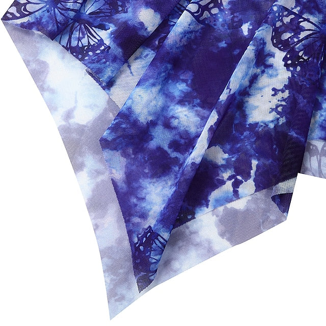 Floral Plus Size Tankini Swimsuit - Stylish Push-Up Open Back 2-Piece Blue / S Blue / M Blue / L Blue / S-Blue / M-Blue / L-Blue / XL-Blue / XXL-
