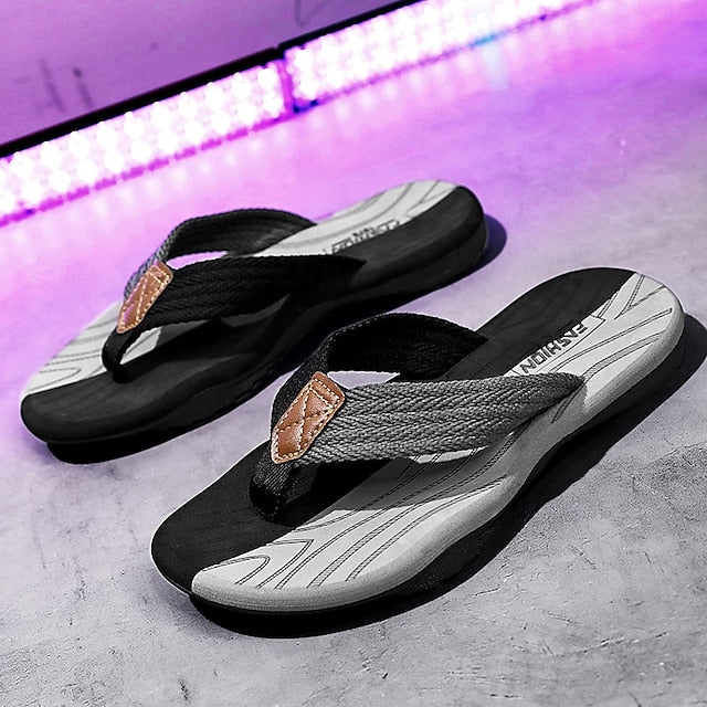 Men's Breathable Nylon Flip Flops - Comfortable Slip-Resistant