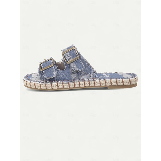 Boho Chic Women's Denim Sandals - Perfect for Beach Vacations Blue / US6 / EU36 / UK4 / CN36 Blue / US6.5-7 / EU37 / UK4.5-5 / CN37