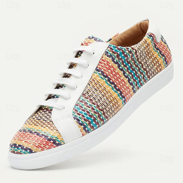 Stylish Breathable Men's Sneakers - Slip-Resistant PU Leather & Nylon for Comfortable