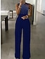 Elegant Women's High-Waisted Cut-Out Jumpsuit Available in Black, Red, and Blue Blue / S Blue / M Blue / L Blue / S-Blue / M-Blue / L-Blue / XL-Blue / XXL-Blue / 3XL-Blue / 4XL-Blue / 5XL-Black / S-Black / M-Black / L-Black / XL-Black / XXL-Black / 3XL-Black / 4XL-Black / 5XL-Red / S-Red / M-Red / L-Red / XL-Red / XXL-Red / 3XL-Red / 4XL-Red / 5XL-