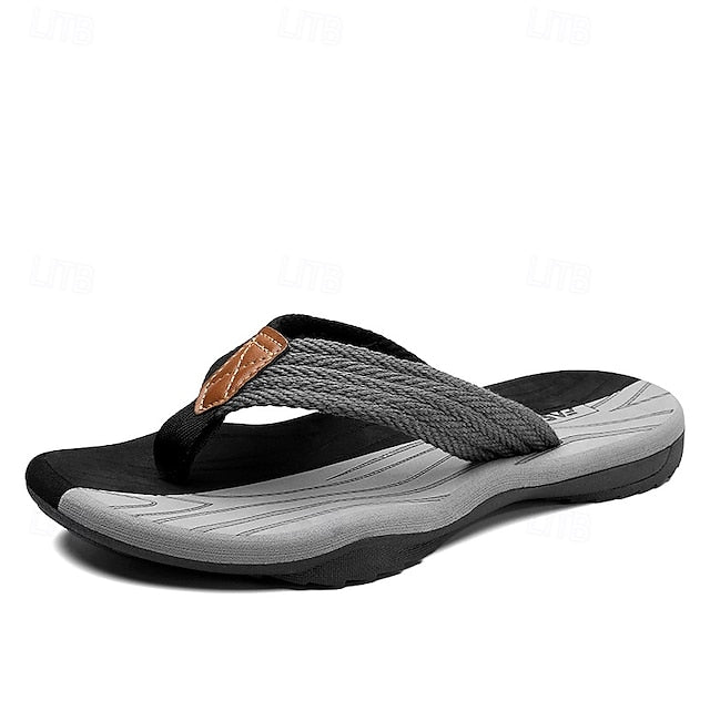 Men's Breathable Nylon Flip Flops - Comfortable Slip-Resistant