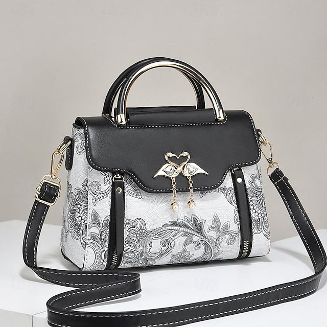 Stylish PU Leather Women's Tote Bag - Versatile Diaper Bag for Everyday Use Black Beige Green Black-Beige-Green-Pink-Purple-Khaki-