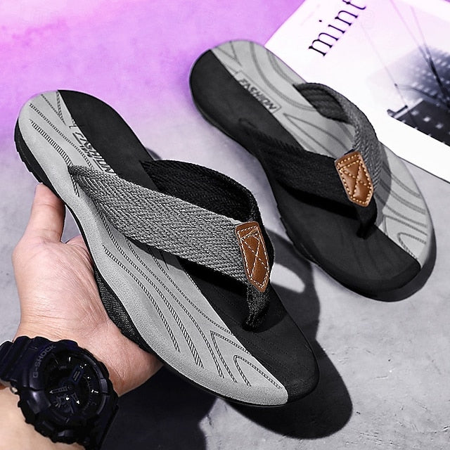 Men's Breathable Nylon Flip Flops - Comfortable Slip-Resistant