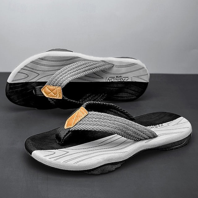 Men's Breathable Nylon Flip Flops - Comfortable Slip-Resistant