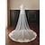 Elegant One-Tier Lace Wedding Veil with Embroidered Appliqués