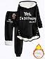 Cozy Sherpa Letter Print Hoodie - Warm & Fuzzy Pullover for Fall/Winter Comfort