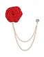 Elegant Men's Rose Brooch: Stylish Accessory for Weddings and Business Casual White Black Burgundy White-Black-Burgundy-Red-Light Cyan-Sky Blue-Gray-Champagne-Dark Blue-Pink-Royal Blue-Purple-