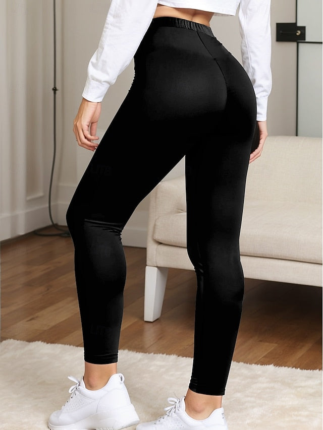 Cozy Chic: Women's High-Waist Graphic Print Thermal Leggings for Fall & Winter