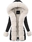 Cozy Chic: Women's Minimalist Sherpa Fleece Jacket with Plush Faux Fur Trim Black / S Black / M Black / L Black / S-Black / M-Black / L-Black / XL-Black / XXL-Wine / S-Wine / M-Wine / L-Wine / XL-Wine / XXL-