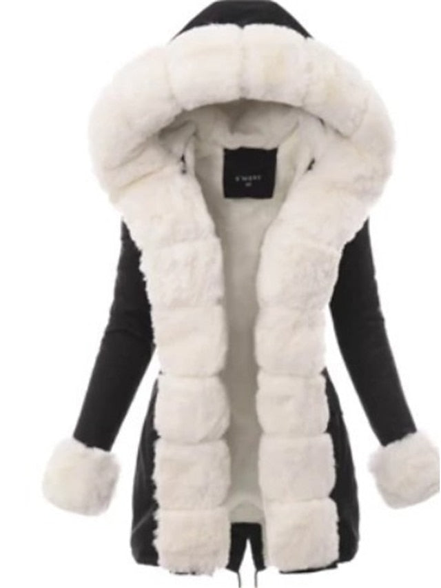 Cozy Chic: Women's Minimalist Sherpa Fleece Jacket with Plush Faux Fur Trim Black / S Black / M Black / L Black / S-Black / M-Black / L-Black / XL-Black / XXL-Wine / S-Wine / M-Wine / L-Wine / XL-Wine / XXL-