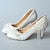 Elegant Vintage Pointed-Toe Wedding Pumps with Pearl Lace and Tassel Accents Beige