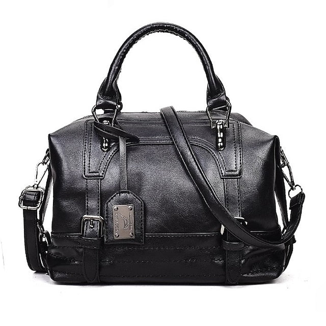 Chic Women's Top Handle Bag - Office-Ready Elegance in Black, Blushing Pink, Brown, and Gray Brown Black Gray Brown-Black-Gray-Pink-
