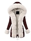 Cozy Chic: Women's Minimalist Sherpa Fleece Jacket with Plush Faux Fur Trim Black / S Black / M Black / L Black / S-Black / M-Black / L-Black / XL-Black / XXL-Wine / S-Wine / M-Wine / L-Wine / XL-Wine / XXL-