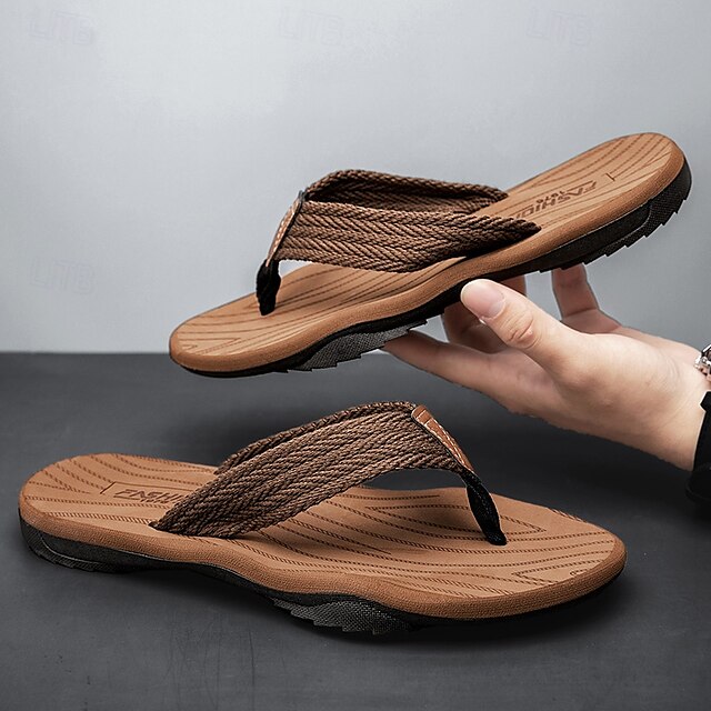 Men's Breathable Nylon Flip Flops - Comfortable Slip-Resistant