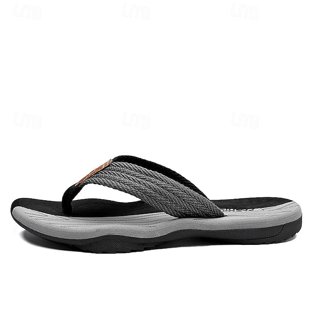 Men's Breathable Nylon Flip Flops - Comfortable Slip-Resistant