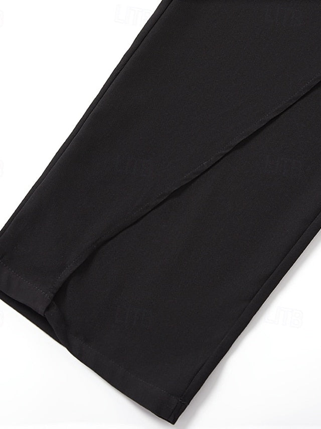 Stylish Men's Dress Pants - Comfortable Layered Straight Leg Trousers for Daily Wear